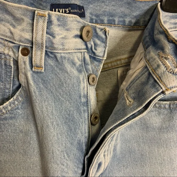 Levi’s Made and Crafted Unique Split Leg Mid Rise Light Wash Bleached Jeans New